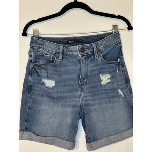 Simply Vera‎ Vera Wang Denim Shorts Size 6 Distressed Cuffed Blue